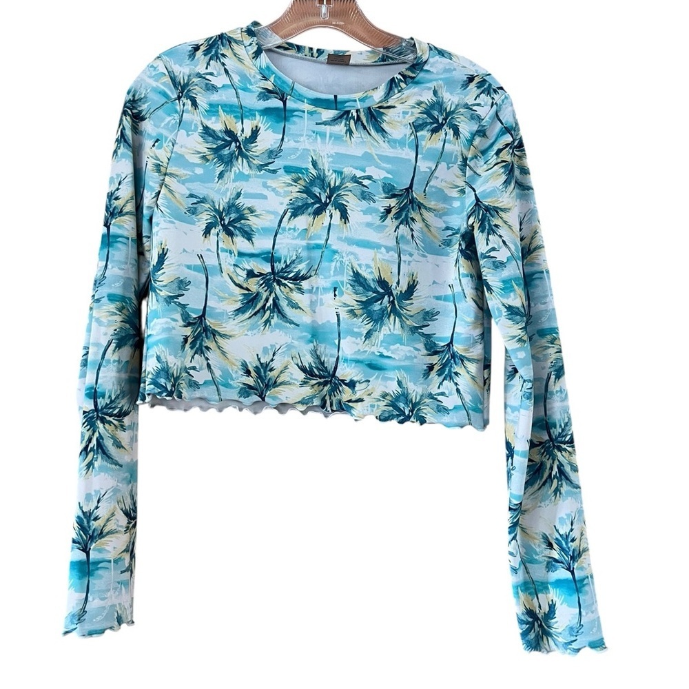 Old Navy Tropical Rash Guard Blue and Green